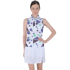 Seamless Pattern Geometric Texture Women s Sleeveless Polo T-shirt