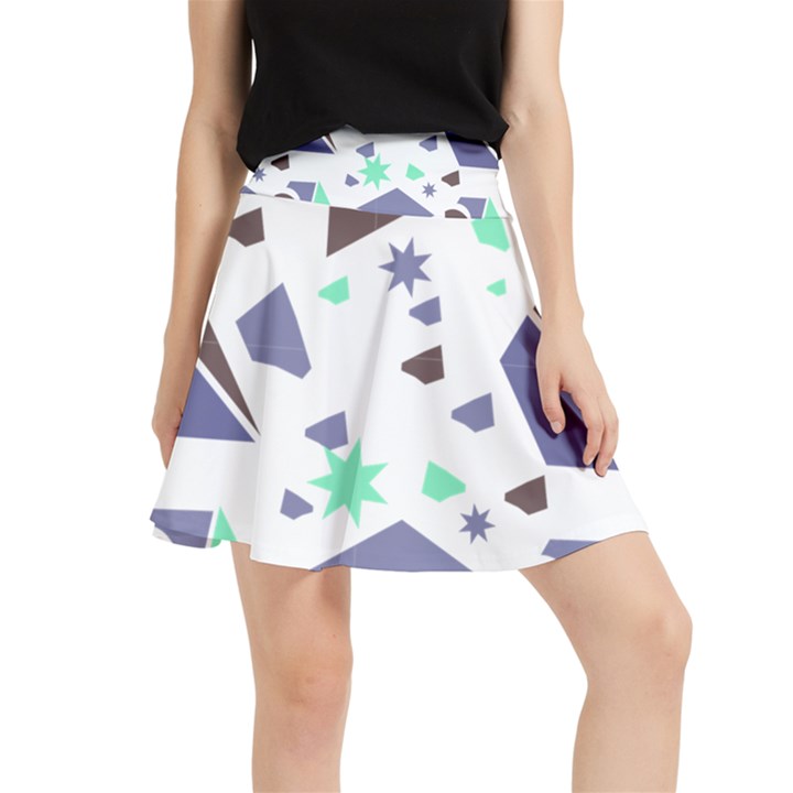 Seamless Pattern Geometric Texture Waistband Skirt