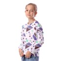 Seamless Pattern Geometric Texture Kids  Long Sleeve T-Shirt with Frill  View2