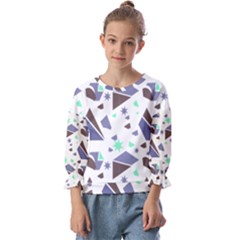 Seamless Pattern Geometric Texture Kids  Cuff Sleeve Top