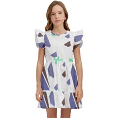 Seamless Pattern Geometric Texture Kids  Winged Sleeve Dress