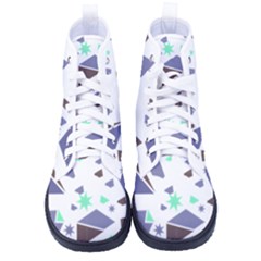 Seamless Pattern Geometric Texture Men s High-top Canvas Sneakers