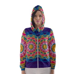 Abstract Digital Artwork Women s Hooded Windbreaker