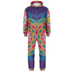 Abstract Digital Artwork Hooded Jumpsuit (men)