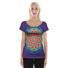 Abstract Digital Artwork Cap Sleeve Top