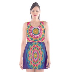 Abstract Digital Artwork Scoop Neck Skater Dress