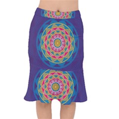 Abstract Digital Artwork Short Mermaid Skirt