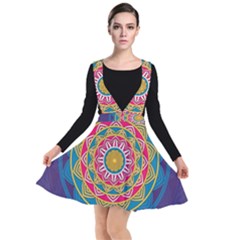 Abstract Digital Artwork Plunge Pinafore Dress