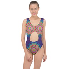 Abstract Digital Artwork Center Cut Out Swimsuit