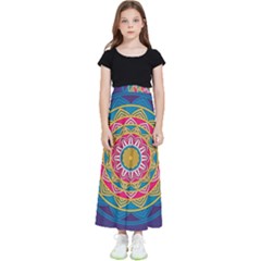 Abstract Digital Artwork Kids  Flared Maxi Skirt