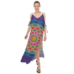 Abstract Digital Artwork Maxi Chiffon Cover Up Dress