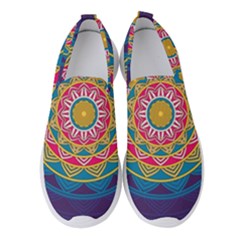 Abstract Digital Artwork Women s Slip On Sneakers