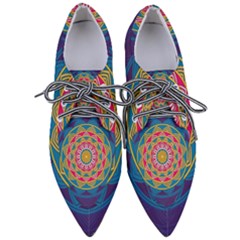 Abstract Digital Artwork Pointed Oxford Shoes