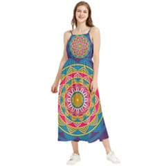 Abstract Digital Artwork Boho Sleeveless Summer Dress