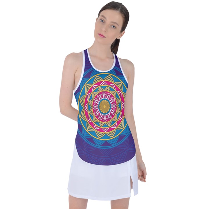 Abstract Digital Artwork Racer Back Mesh Tank Top