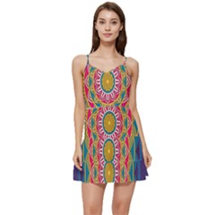 Abstract Digital Artwork Short Frill Dress