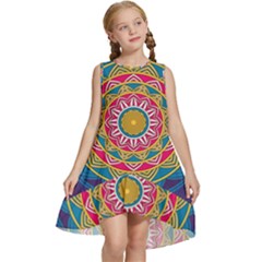 Abstract Digital Artwork Kids  Frill Swing Dress