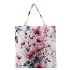 Flora Floral Flower Petal Grocery Tote Bag by Maspions