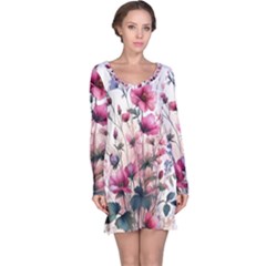 Flora Floral Flower Petal Long Sleeve Nightdress