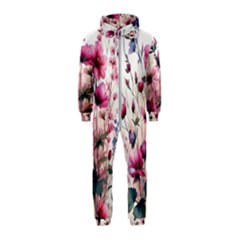 Flora Floral Flower Petal Hooded Jumpsuit (kids)