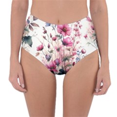 Flora Floral Flower Petal Reversible High-waist Bikini Bottoms