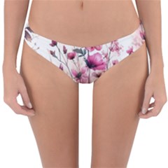 Flora Floral Flower Petal Reversible Hipster Bikini Bottoms by Maspions