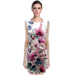 Flora Floral Flower Petal Classic Sleeveless Midi Dress