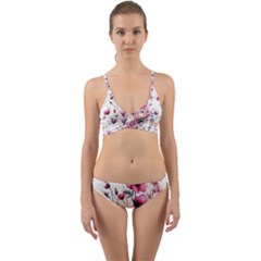 Flora Floral Flower Petal Wrap Around Bikini Set by Maspions