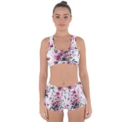 Flora Floral Flower Petal Racerback Boyleg Bikini Set