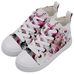 Flora Floral Flower Petal Kids  Mid-top Canvas Sneakers