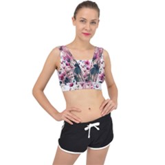 Flora Floral Flower Petal V-back Sports Bra