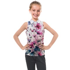 Flora Floral Flower Petal Kids  Sleeveless Polo T-shirt