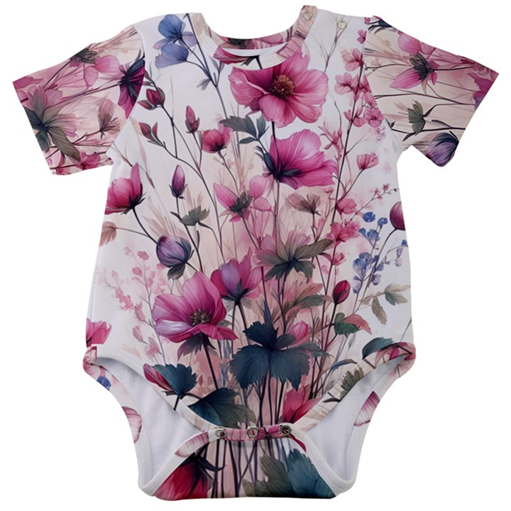 Flora Floral Flower Petal Baby Short Sleeve Bodysuit