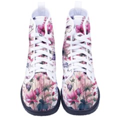 Flora Floral Flower Petal Men s High-top Canvas Sneakers