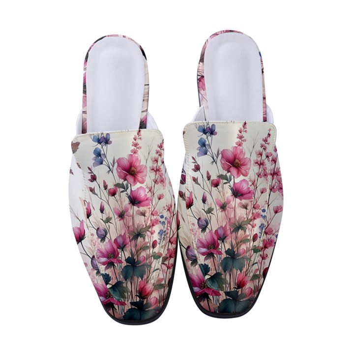 Flora Floral Flower Petal Women s Classic Backless Heels