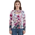 Flora Floral Flower Petal Women s Cut Out Long Sleeve T-Shirt View1