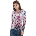 Flora Floral Flower Petal Women s Cut Out Long Sleeve T-Shirt View2