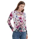 Flora Floral Flower Petal Women s Cut Out Long Sleeve T-Shirt View3