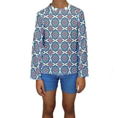 Abstract Mandala Seamless Background Texture Kids  Long Sleeve Swimwear