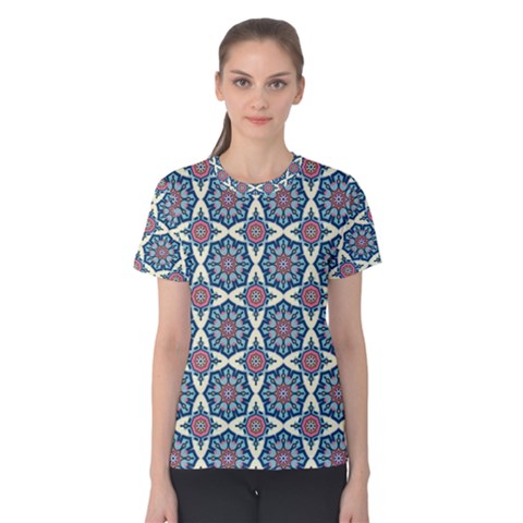 Abstract Mandala Seamless Background Texture Women s Cotton T-shirt by Maspions