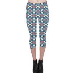 Abstract Mandala Seamless Background Texture Capri Leggings  by Maspions