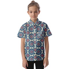 Abstract Mandala Seamless Background Texture Kids  Short Sleeve Shirt