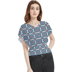 Abstract Mandala Seamless Background Texture Butterfly Chiffon Blouse