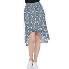 Abstract Mandala Seamless Background Texture Frill Hi Low Chiffon Skirt