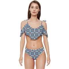 Abstract Mandala Seamless Background Texture Ruffle Edge Tie Up Bikini Set	 by Maspions