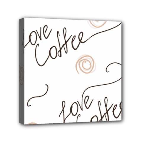 Seamless Pattern Coffee Text Mini Canvas 6  X 6  (stretched)