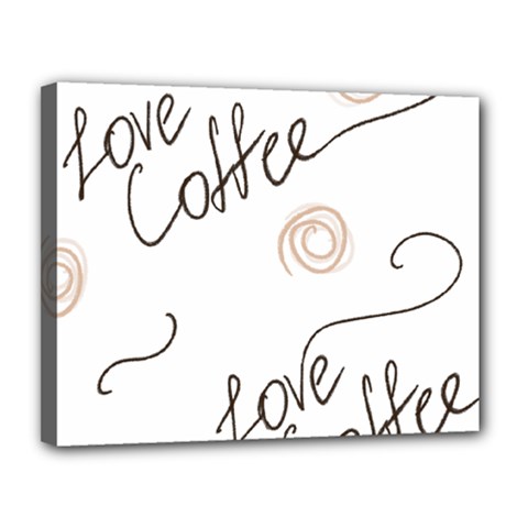 Seamless Pattern Coffee Text Canvas 14  X 11  (stretched)