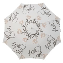 Seamless Pattern Coffee Text Straight Umbrellas