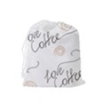 Seamless Pattern Coffee Text Drawstring Pouch (Large) View2