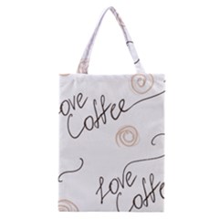 Seamless Pattern Coffee Text Classic Tote Bag